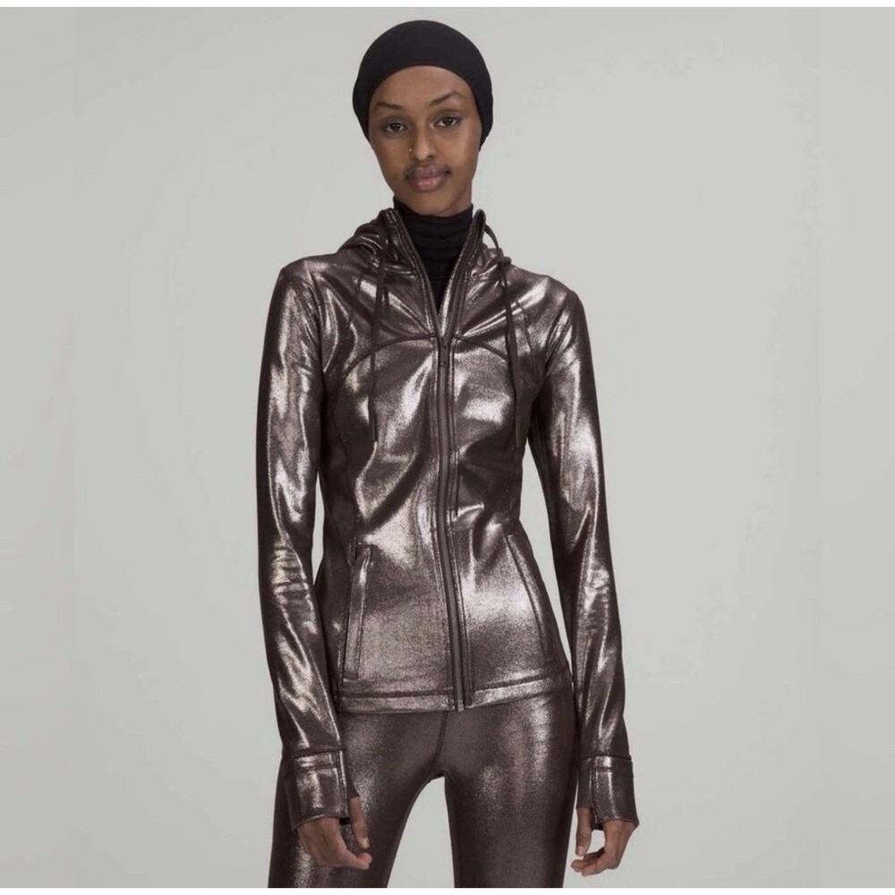 Lululemon Hooded Define Jacket Womens Plus Size 20 Shine Radiate Foil Brown